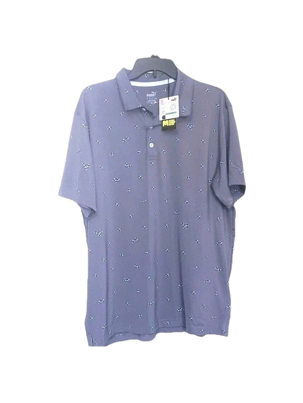 New Men's Puma MATTR Polo Purple Golf Shirt Men's Size L Foliage NWT